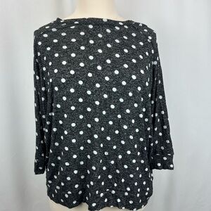 Market & Spruce 3X lightweight polka dot sweater